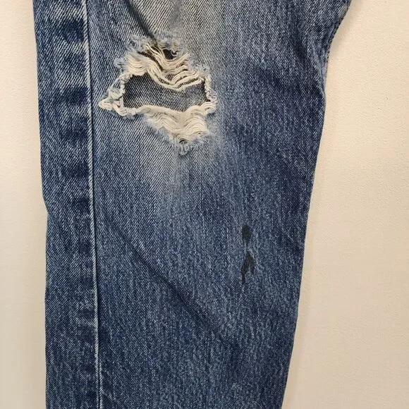 Vintage Levis 501-0115 Denim Jeans 30x24 Blue Altered Destoyed Punk Grunge 80s